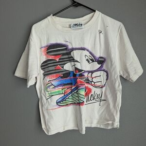 Vintage Mickey Graphic Short Sleeve Tee - White